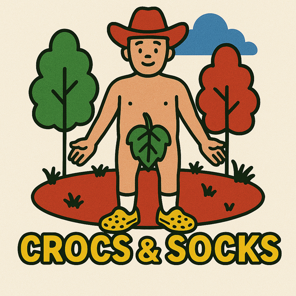 Crocs and socks tee